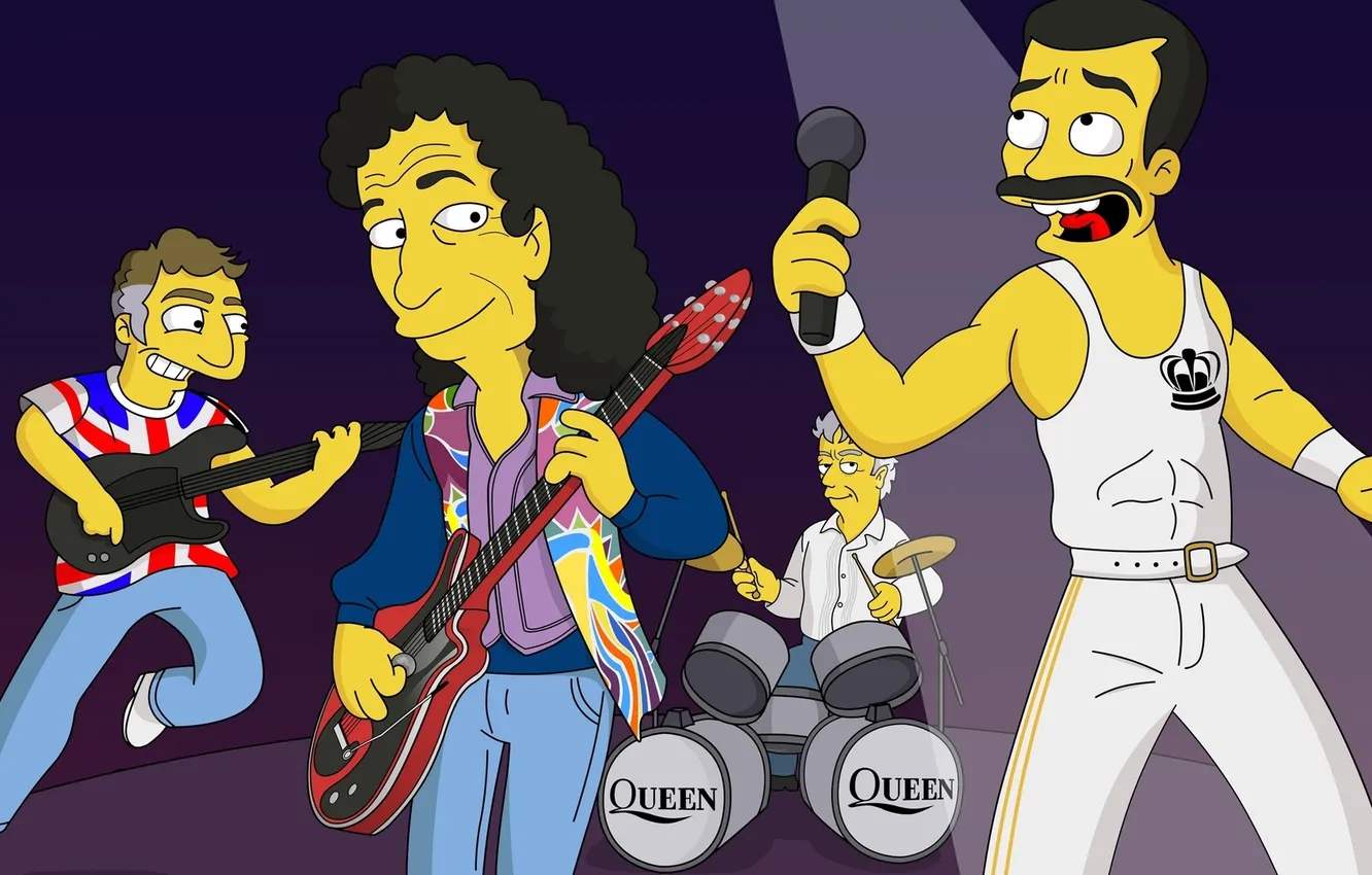 Photo wallpaper queen, on stage, simpson's parody