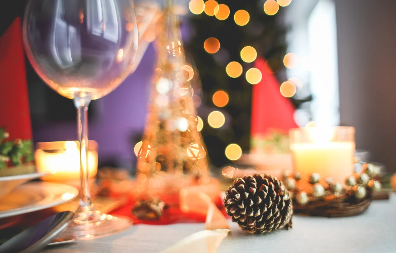 Photo wallpaper holiday, glass, new year, bumps, bokeh
