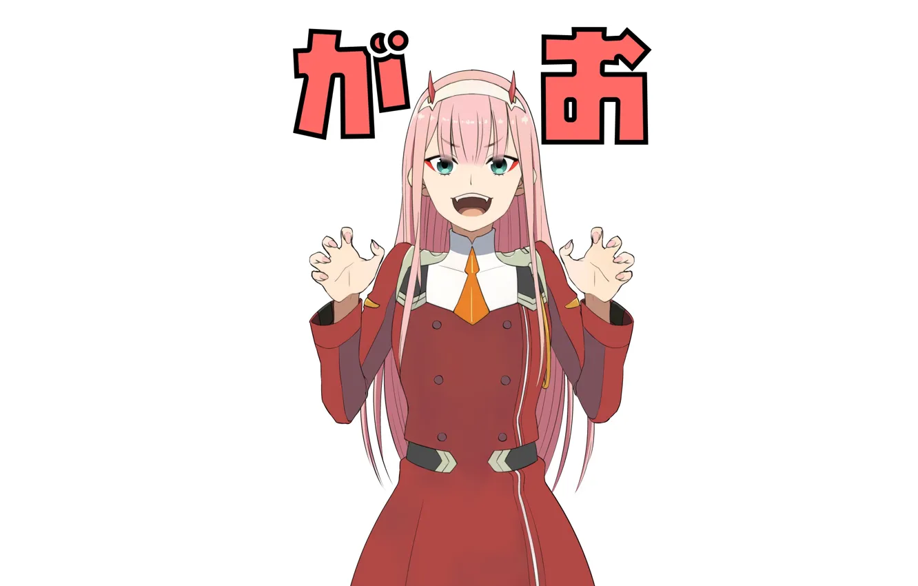 Photo wallpaper girl, smile, 002, Darling In The Frankxx, Cute in France, Zero Two