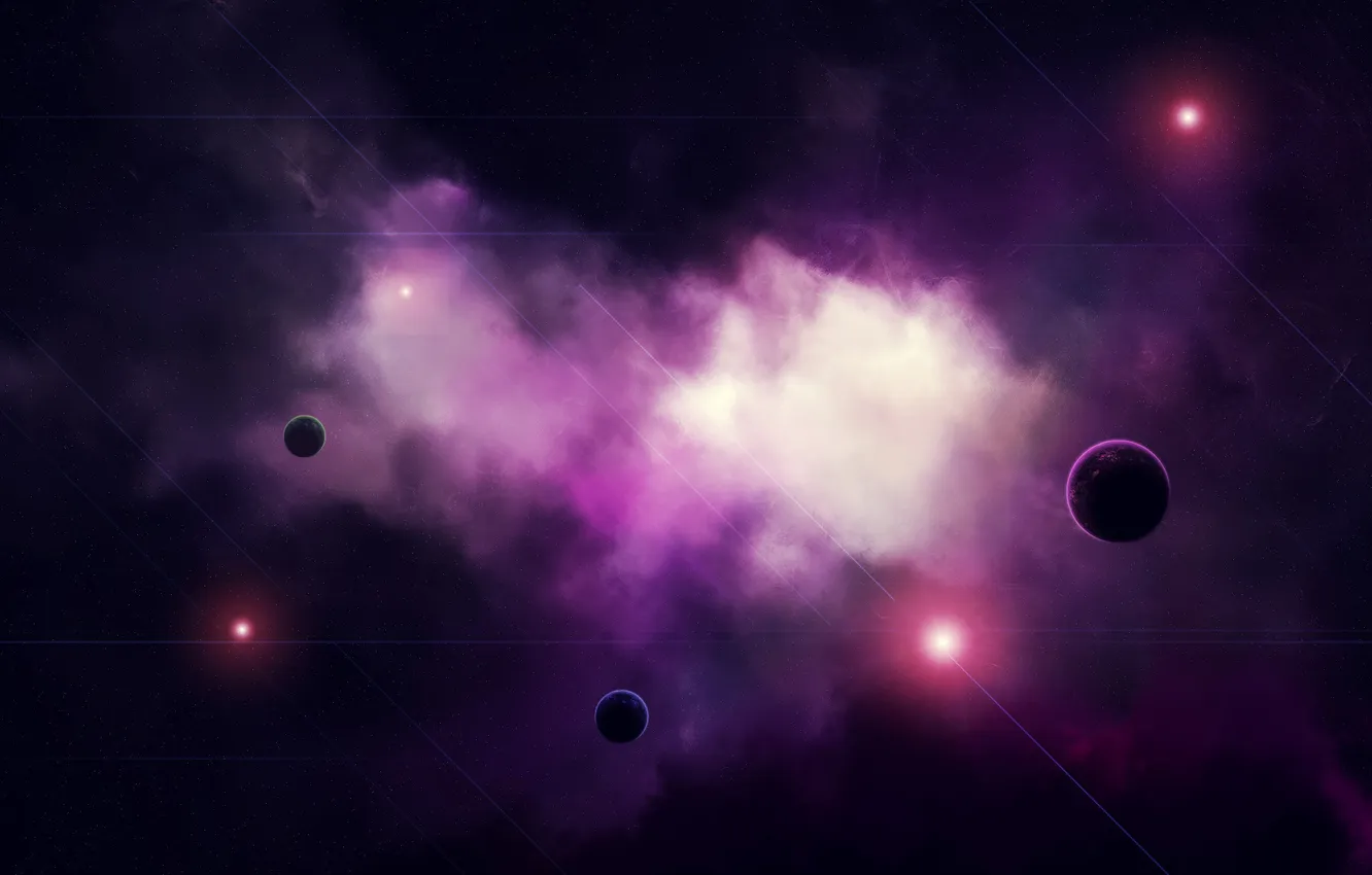 Photo wallpaper stars, nebula, planet, galaxy