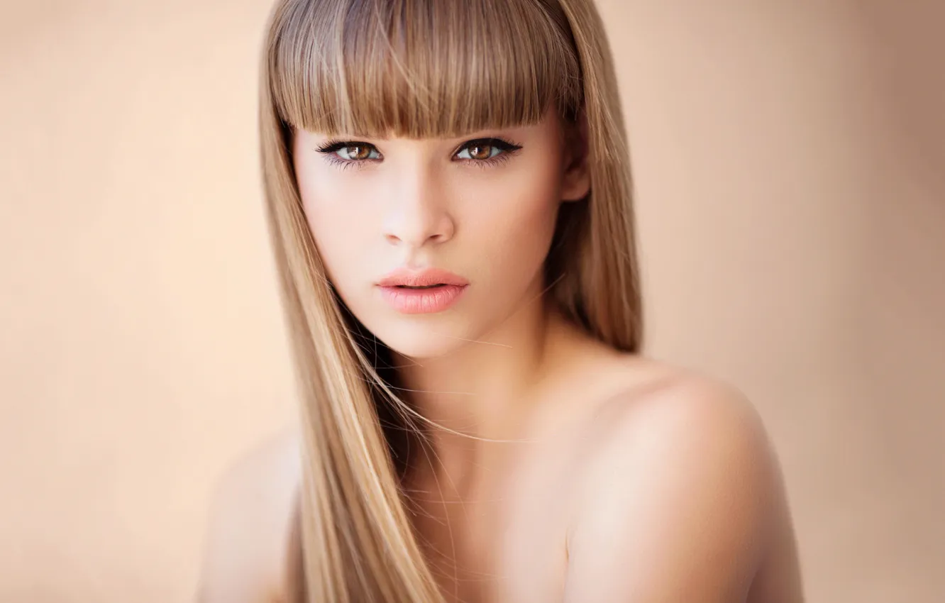 Photo wallpaper look, face, hair, shoulders