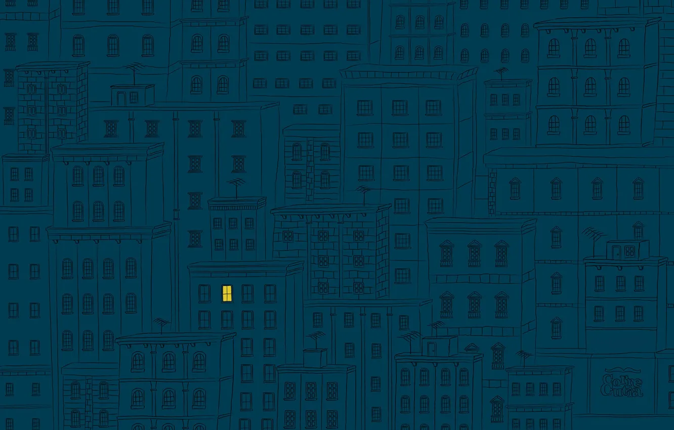 Photo wallpaper light, night, the city, home, window