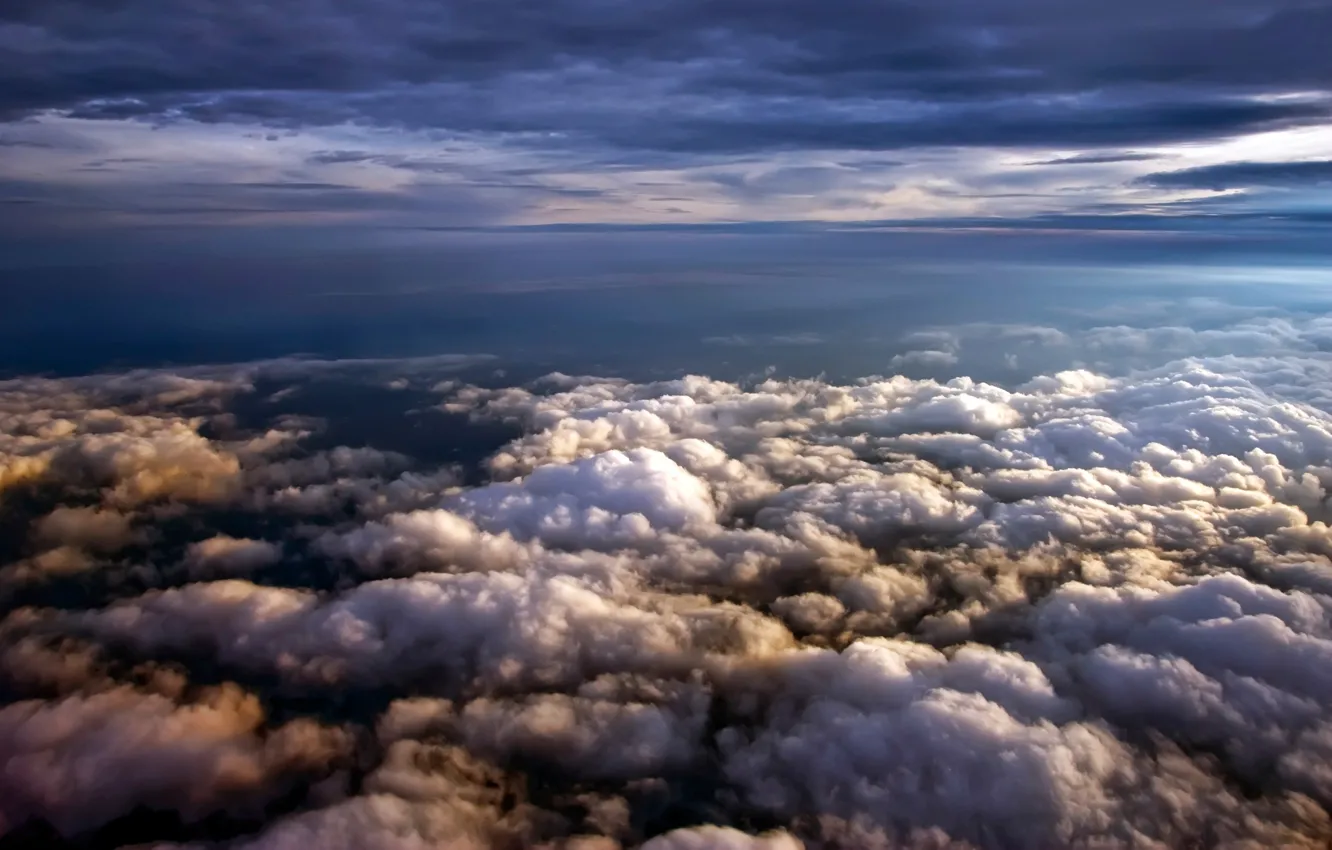 Photo wallpaper the sky, clouds, up