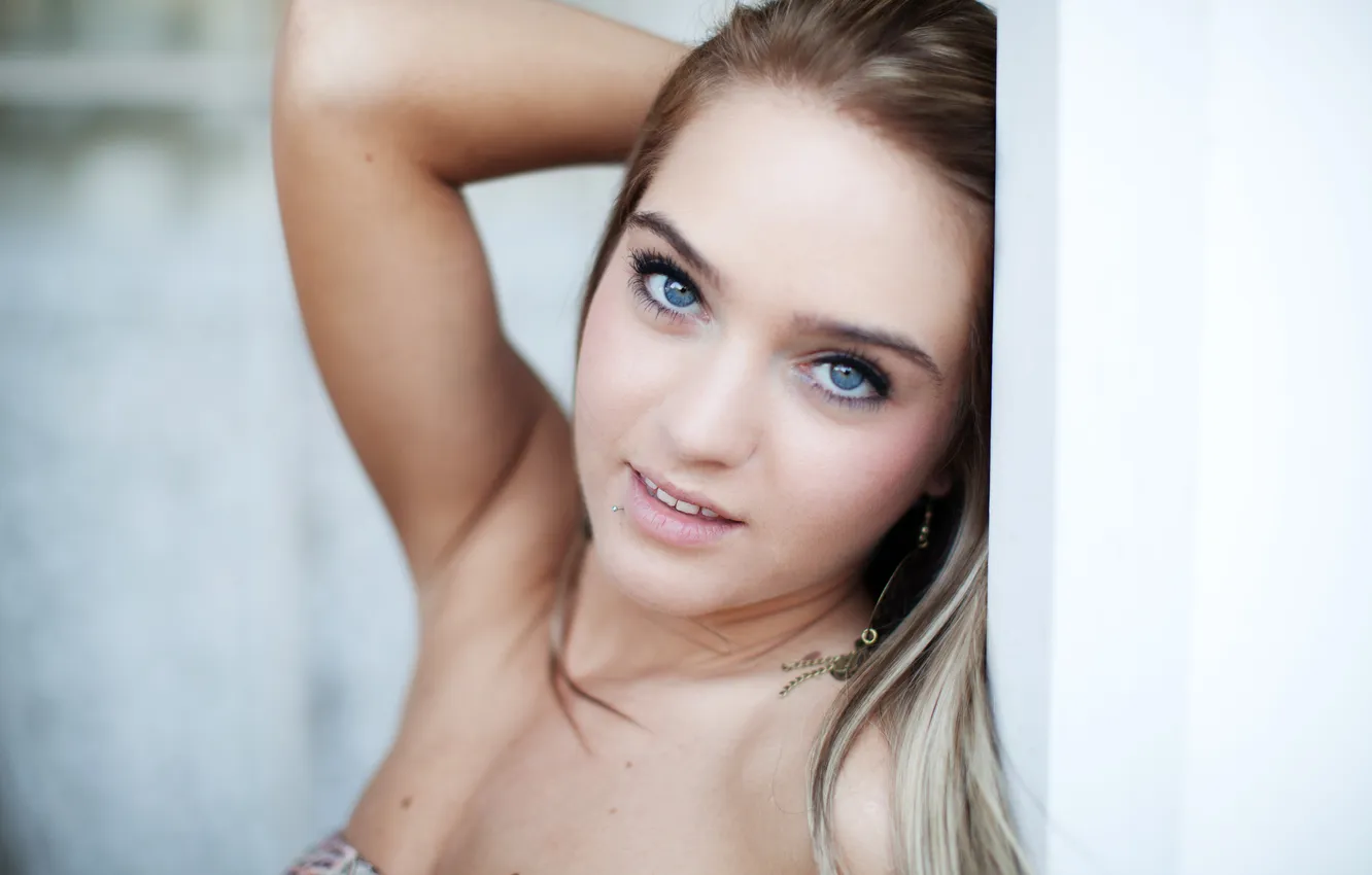 Photo wallpaper look, girl, blue-eyed, Rachel