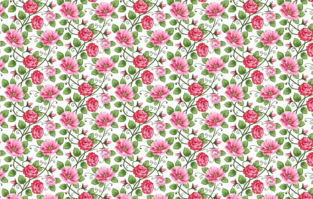 Photo wallpaper leaves, flowers, buds