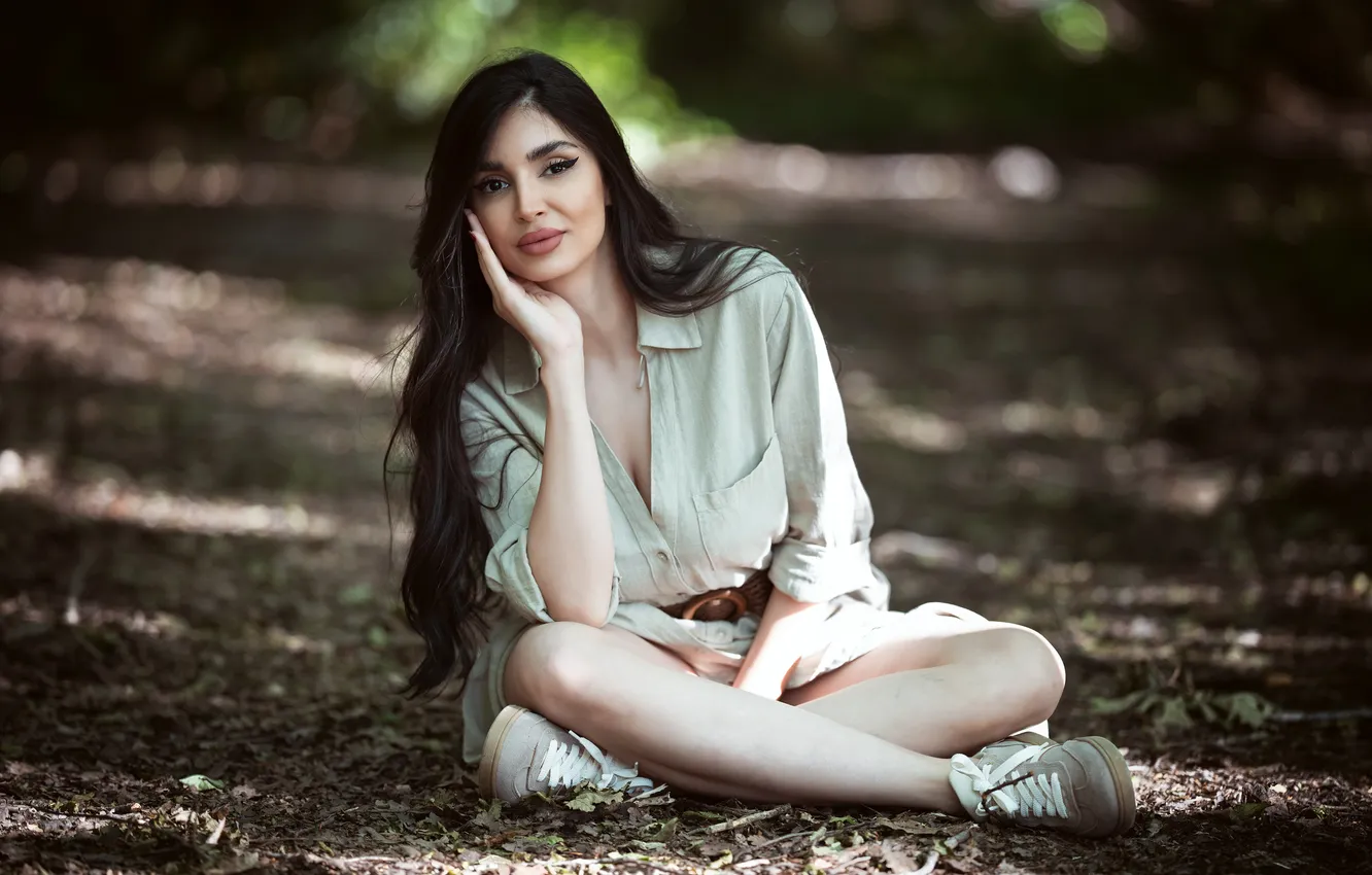 Photo wallpaper look, girl, pose