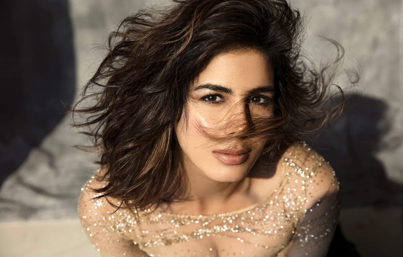 Photo wallpaper girl, eyes, smile, model, beauty, lips, face, hair