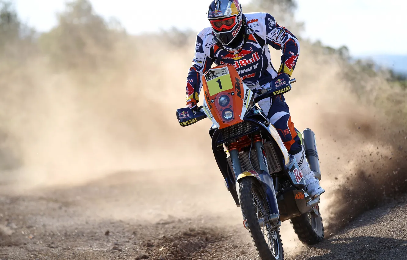 Photo wallpaper Speed, Race, Motorcycle, Red Bull, Dakar, Rally