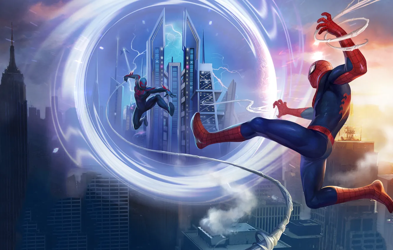 Photo wallpaper portal, game, android, Marvel, IOS, spider-man unlimited, spider-verse, Gameloft