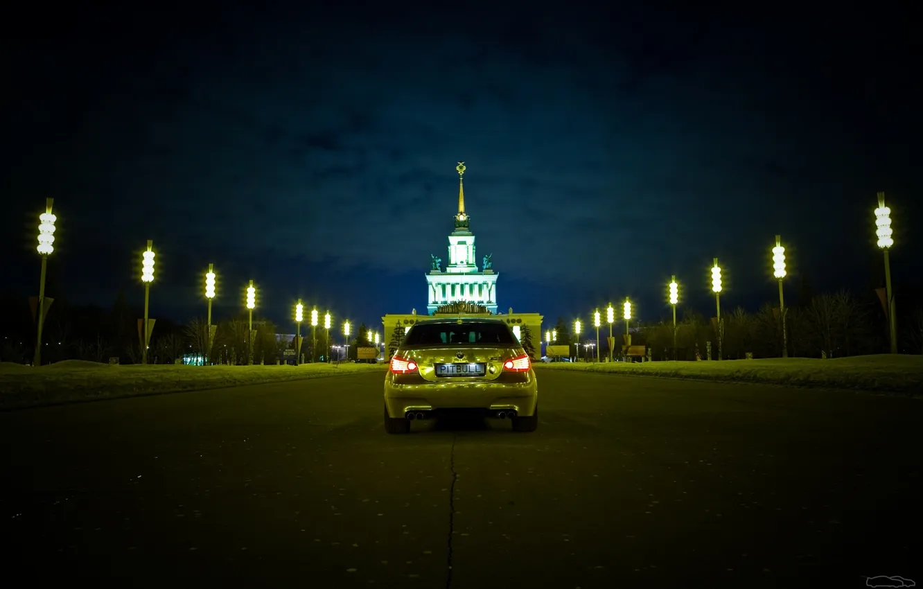 Photo wallpaper machine, auto, shadow, BMW, auto, MSU, review, E60