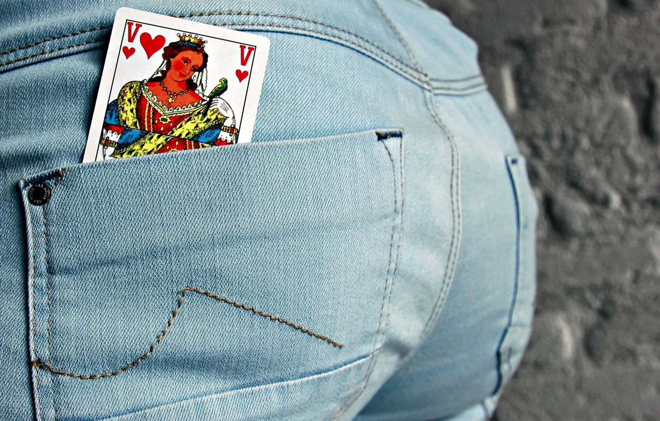 Photo wallpaper jeans, Let the games begin, Queen hearts