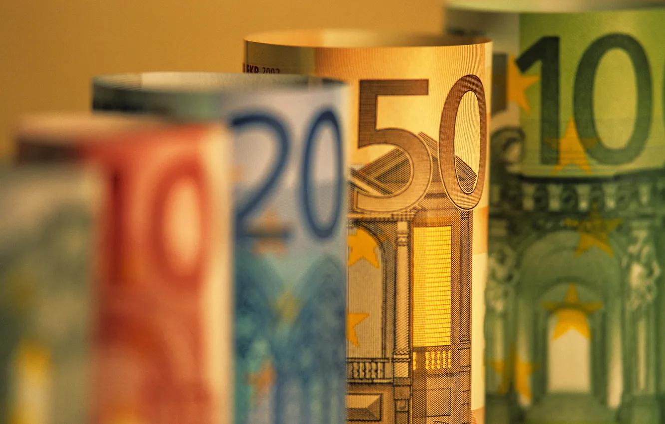 Photo wallpaper macro, Euro, Money, currency, money, euro