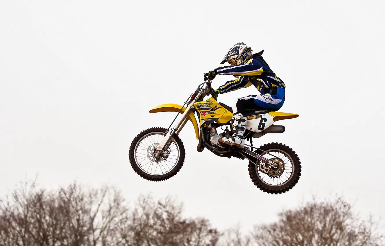 Photo wallpaper jump, sport, motorcycle