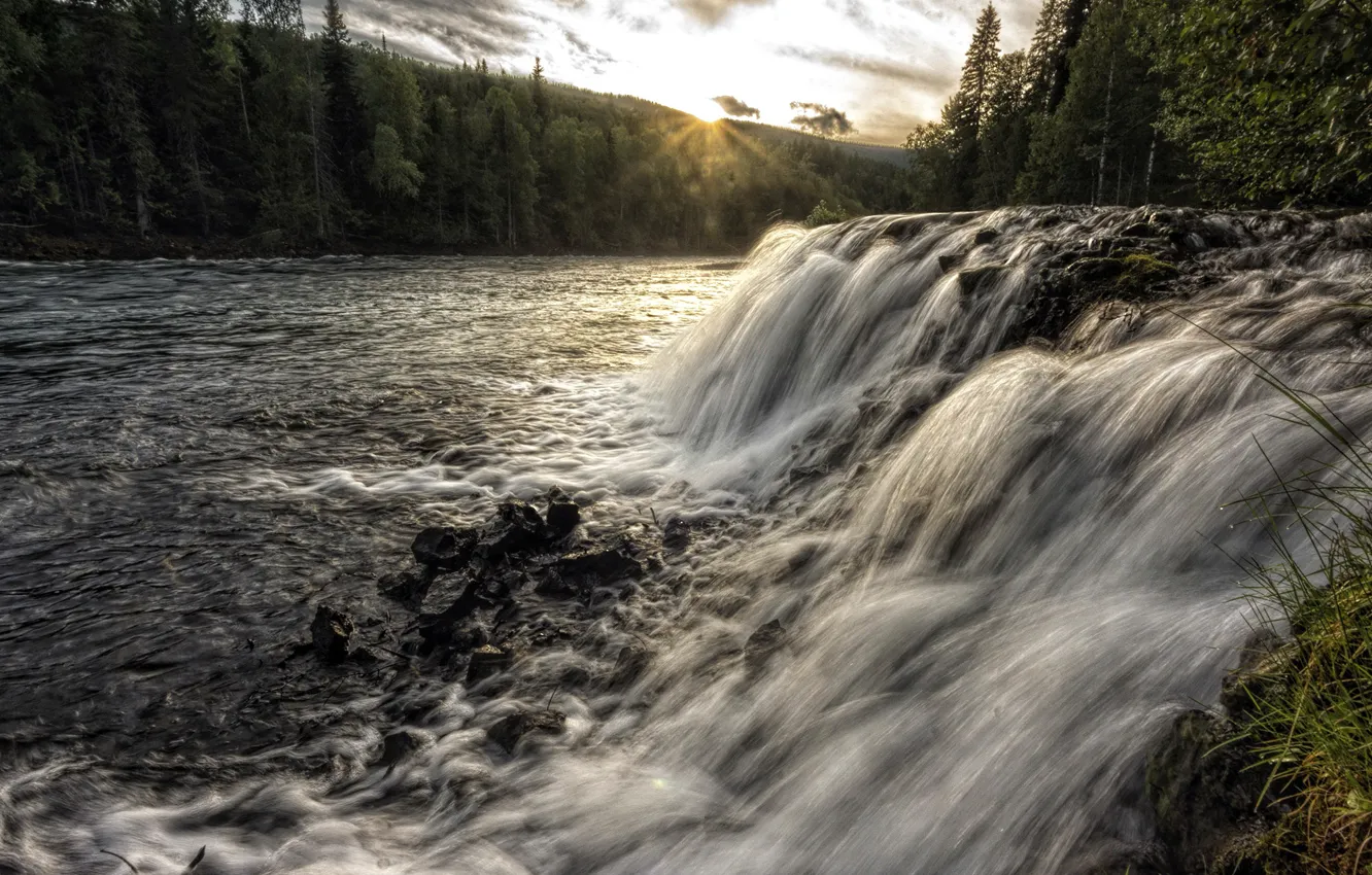 Photo wallpaper river, waterfall, stream, Canada, British Columbia, Thompson-Nicola