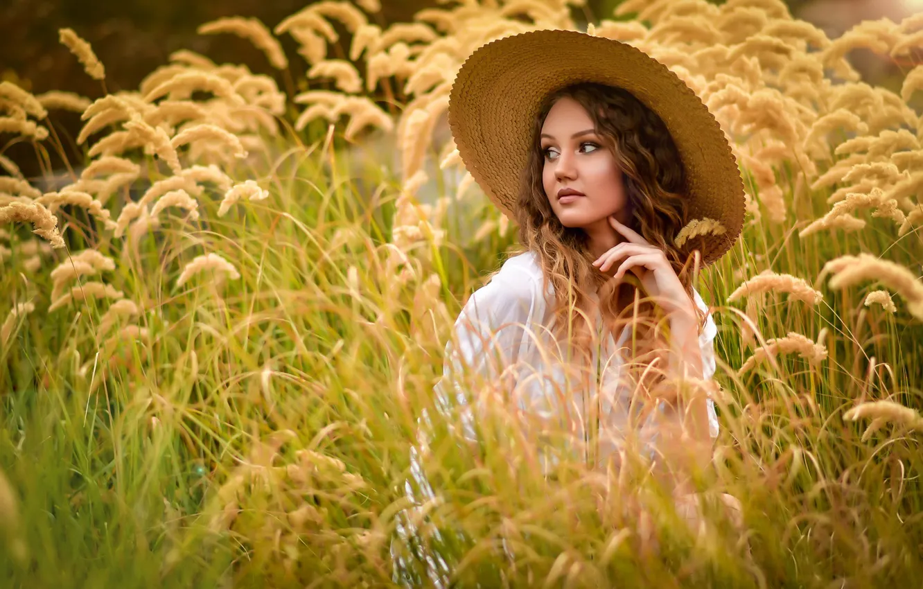 Wallpaper girl, pose, hand, portrait, hat, Anastasia Mazzei (Don), Anna ...