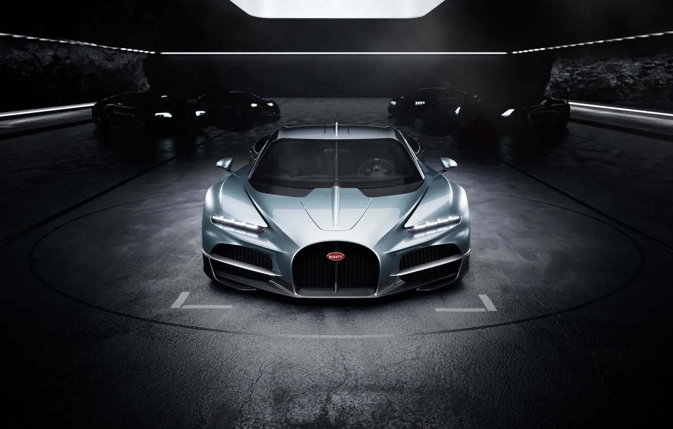 Photo wallpaper Bugatti, supercar, garage, Bugatti Tourbillon