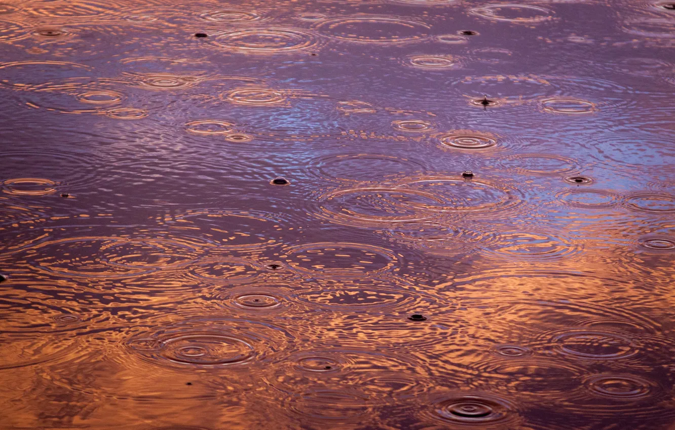 Photo wallpaper sand, sea, water, drops, rain