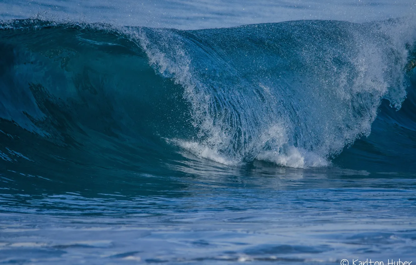 Photo wallpaper sea, foam, water, drops, squirt, blue, wave