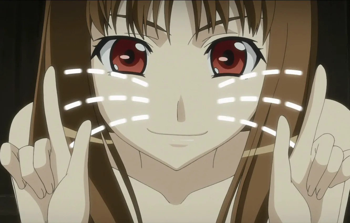 Photo wallpaper mustache, look, sweetheart, frame, anime, red, red hair, red eyes