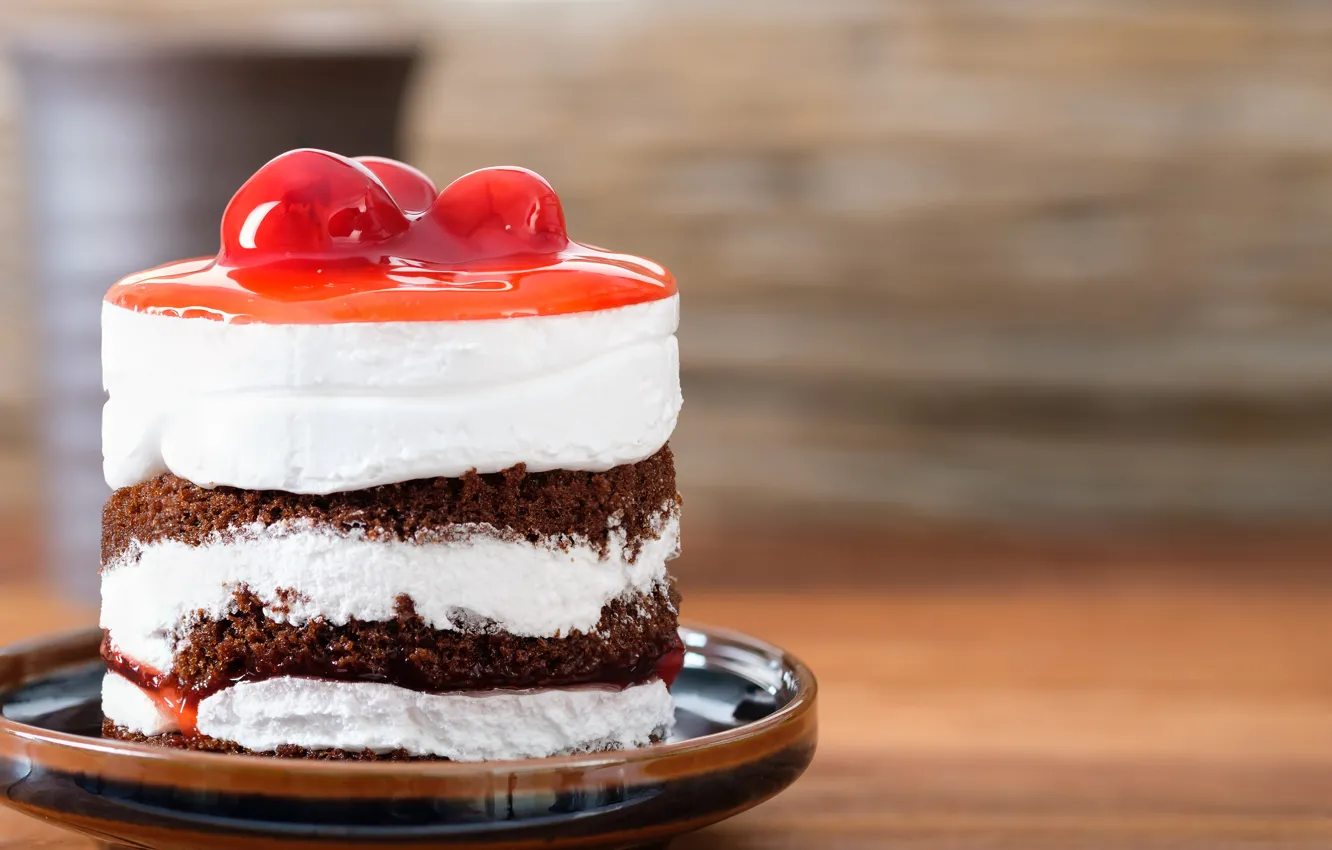 Photo wallpaper chocolate, cake, cream, dessert, jelly