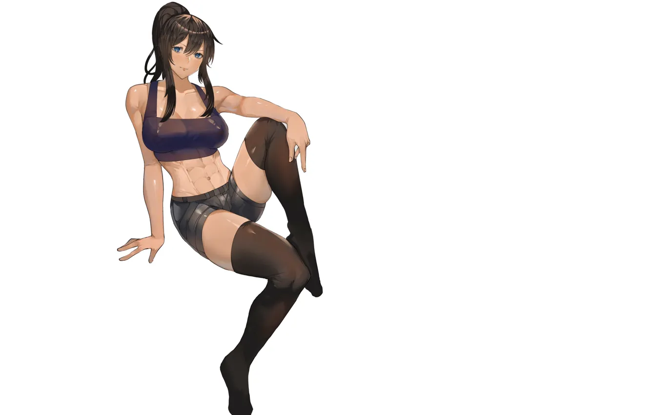 Photo wallpaper girl, hot, anime, brown, pretty, babe, cute, fitness