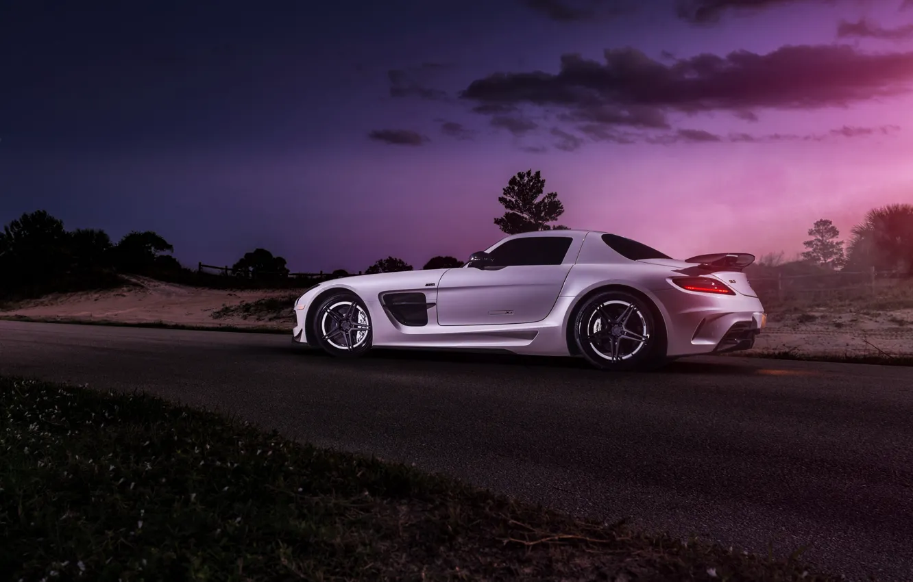 Photo wallpaper car, Mercedes, Mercedes SLS, tuning, rechange, Black Series, hq Wallpapers, William Stern