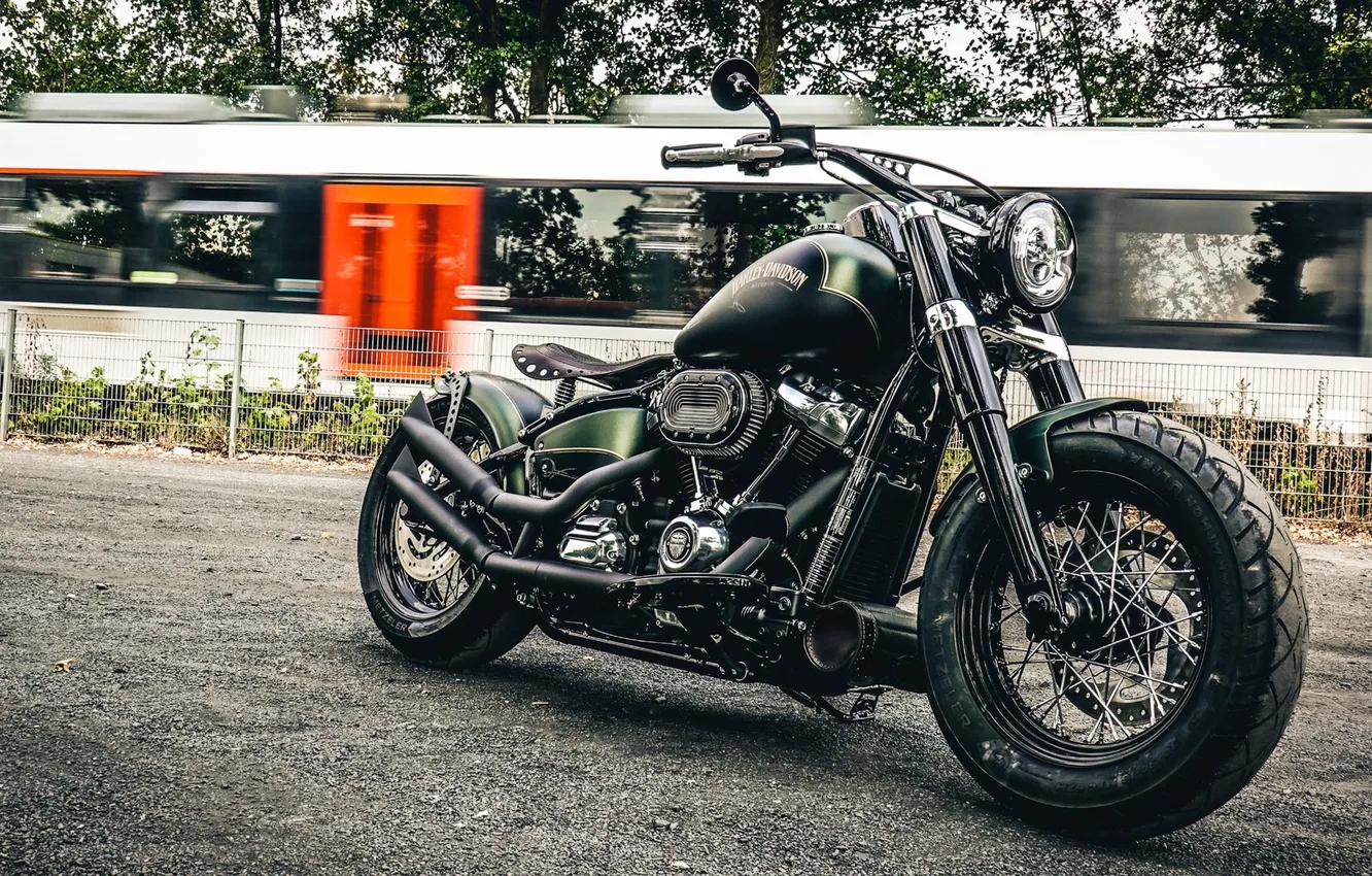 Photo wallpaper motorcycle, Harley Davidson, bike