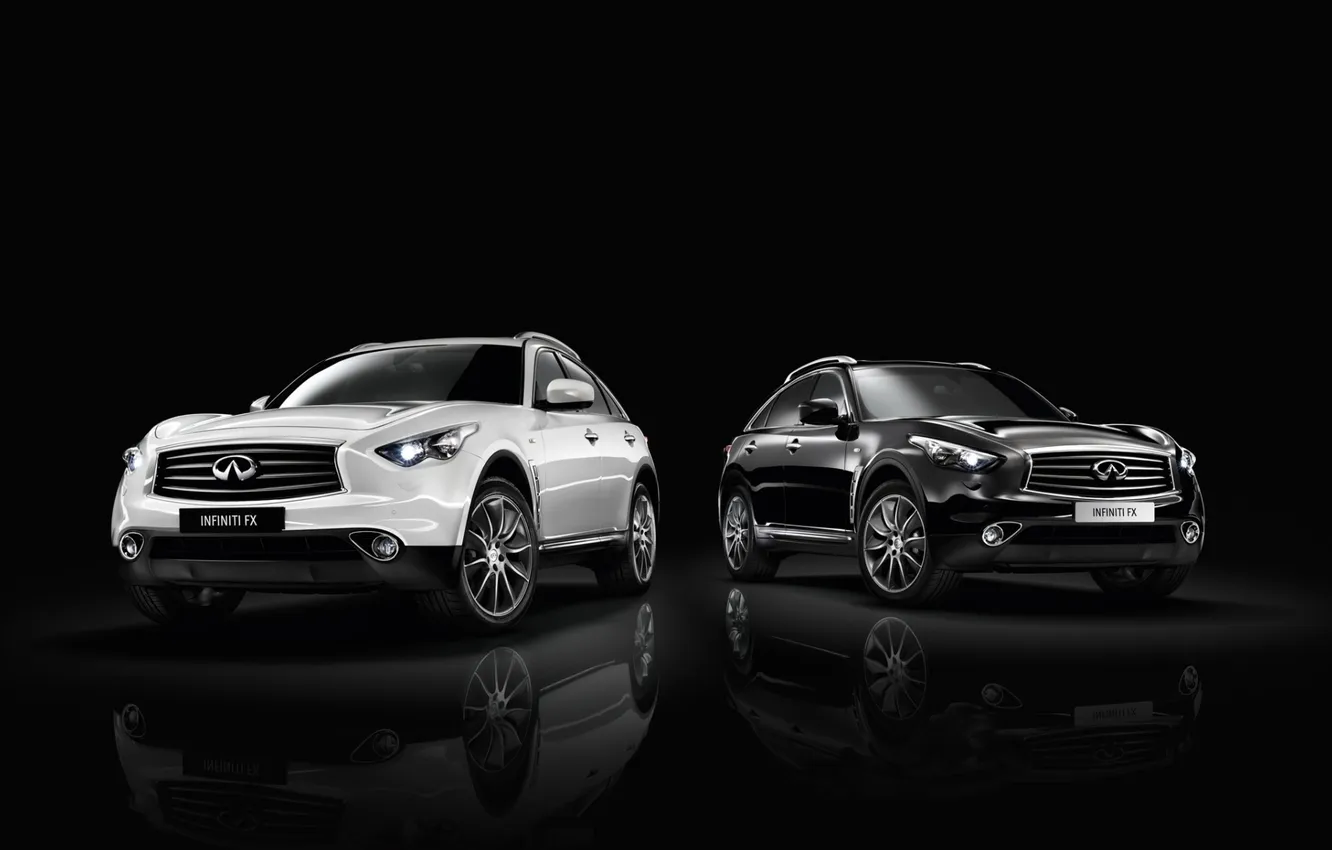 Photo wallpaper Infiniti, infiniti, the front, black and white