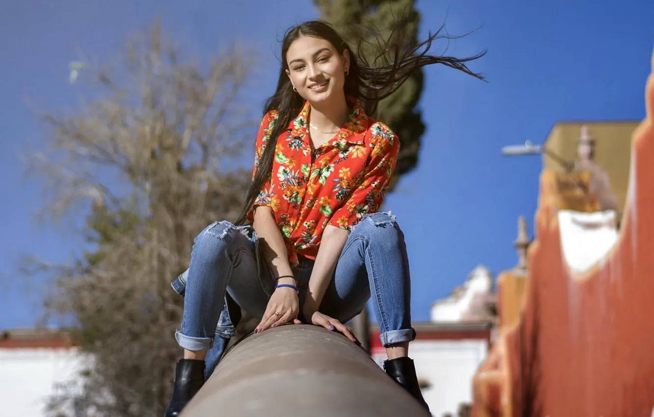 Photo wallpaper girl, pose, background