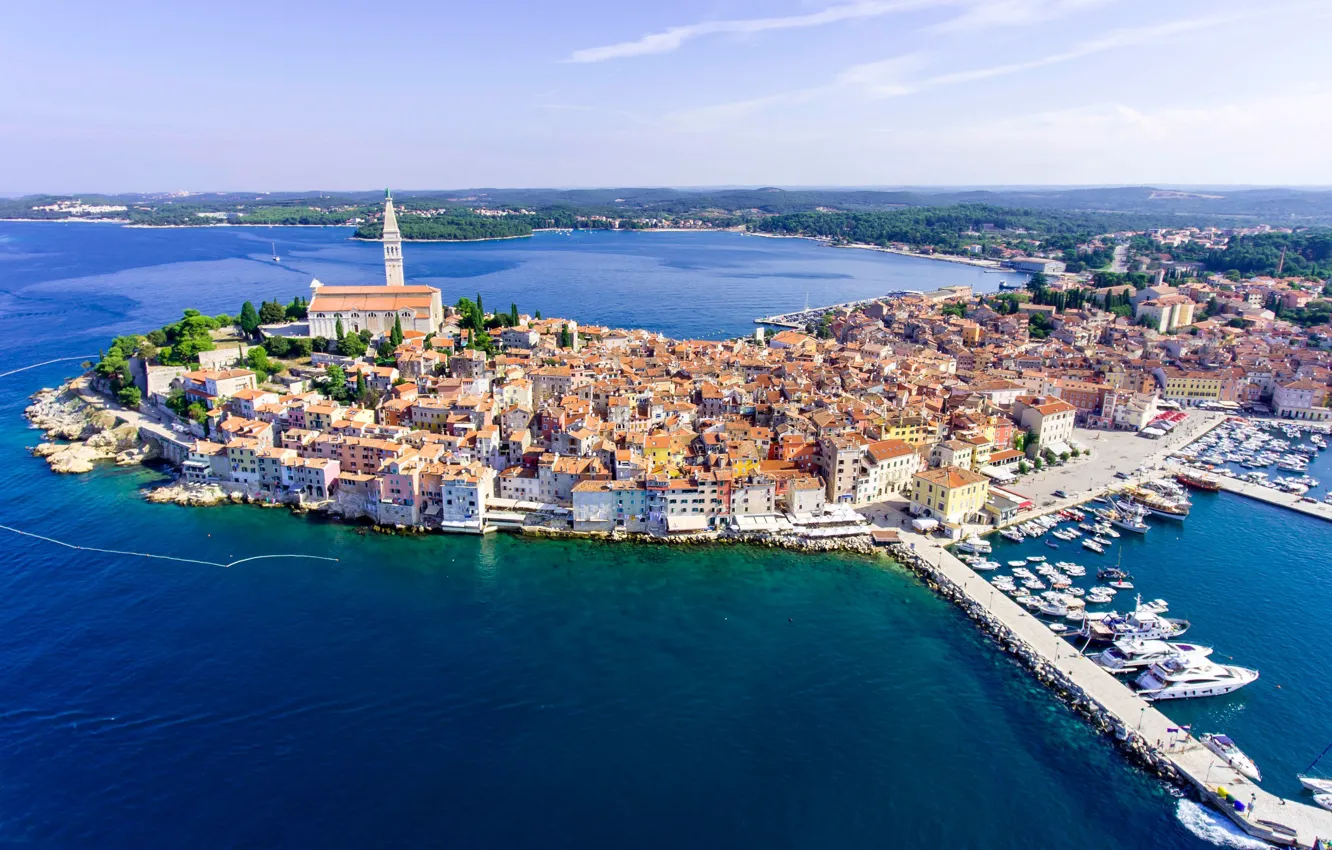 Photo wallpaper sea, the city, Croatia, Adriatica, Jadran, Rovinj