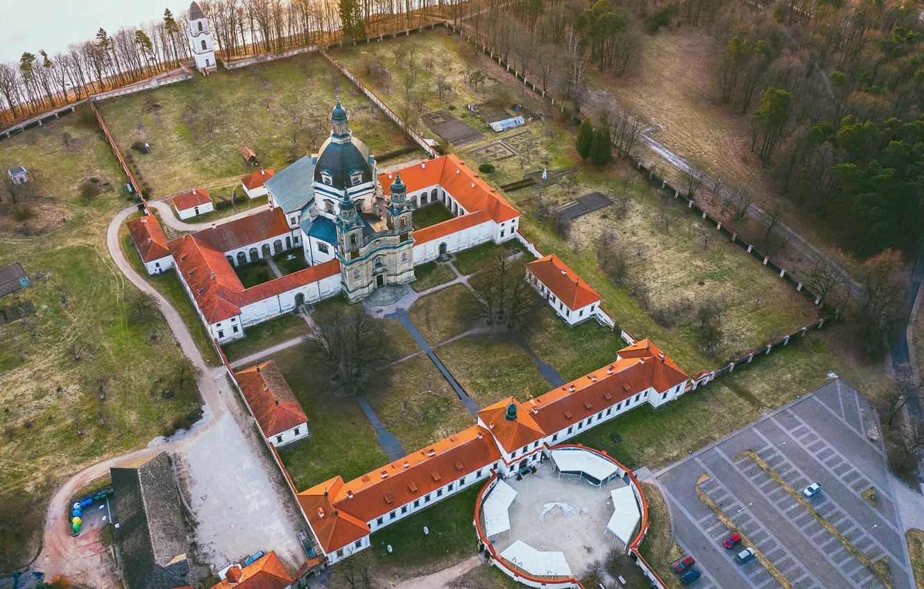 Photo wallpaper monastery, Lithuania, Kaunas, Pažaislis