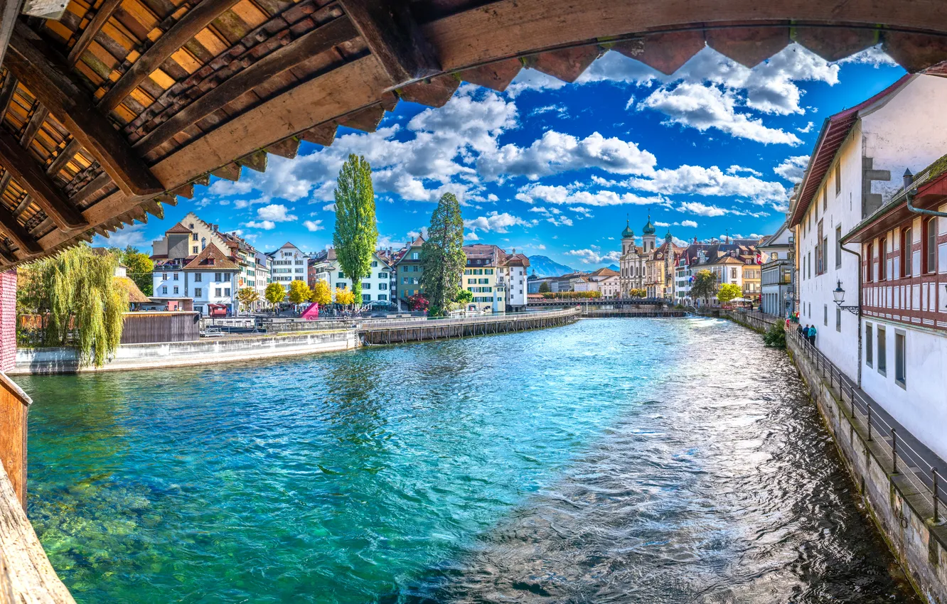 Photo wallpaper building, Switzerland, Lucerne