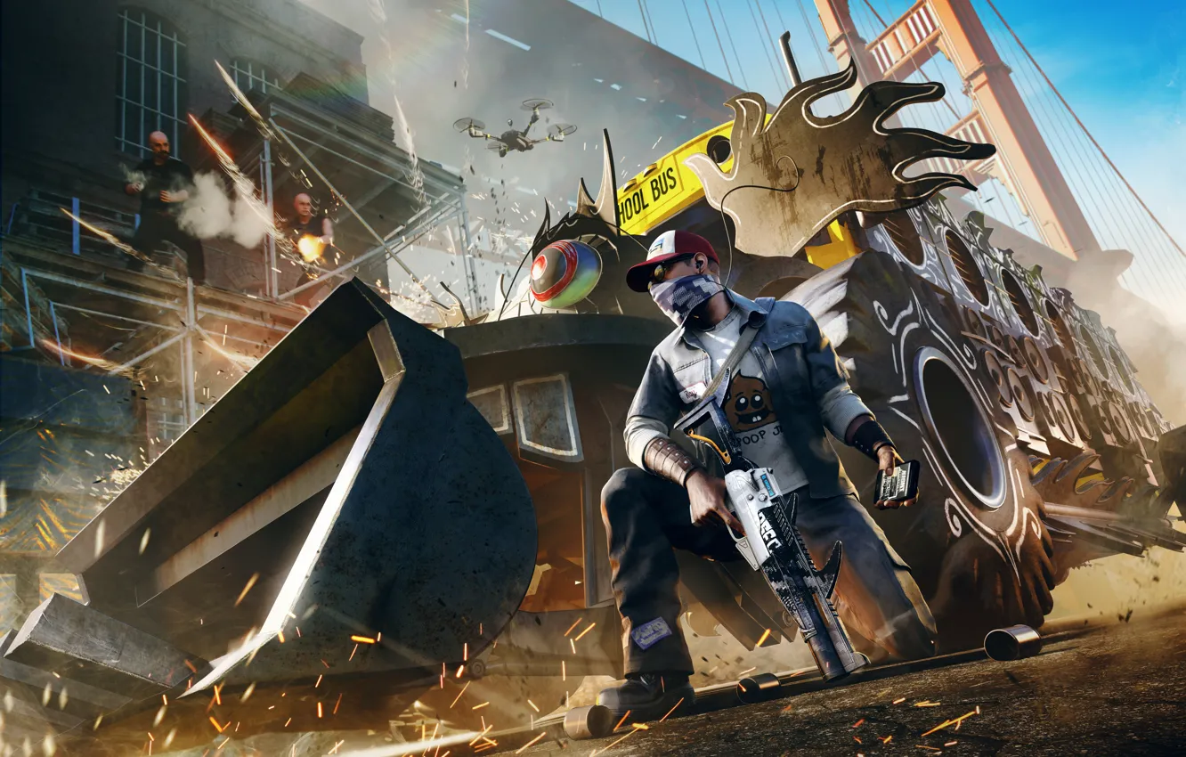 Photo wallpaper game, Ubisoft, San Francisco, DLC, Marcus Holloway, Watch Dogs 2, DedSec, Marcus Holloway