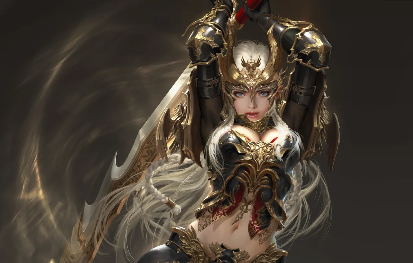 Photo wallpaper girl, warrior, fantasy, art, LVL, Solar interference signal, costume design, League of Angels - Origins