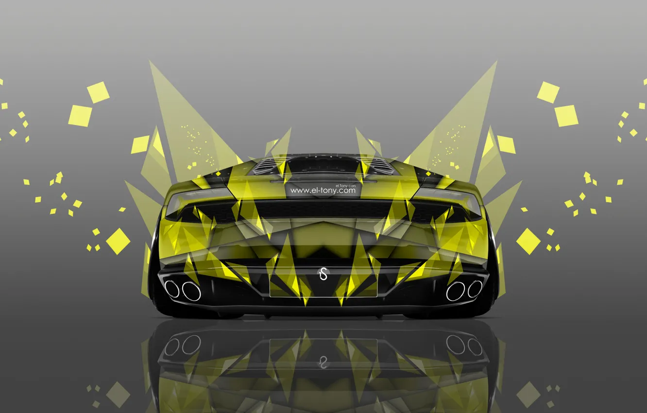 Photo wallpaper Lamborghini, Yellow, Wallpaper, Art, Abstract, Photoshop, Photoshop, Abstract