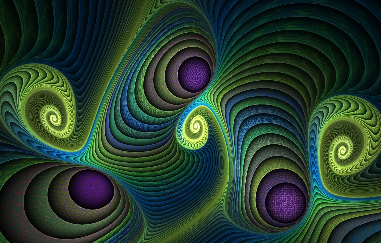 Photo wallpaper line, pattern, green