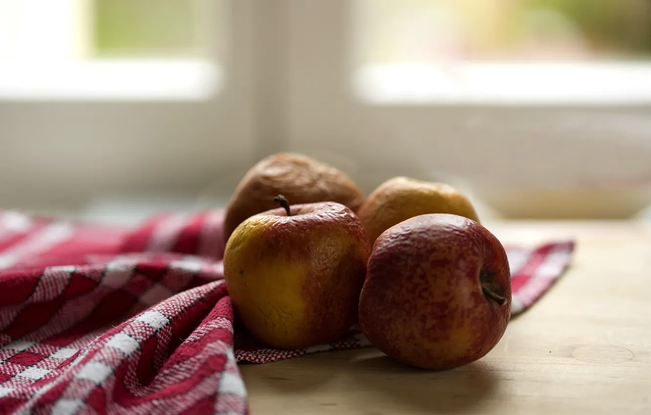 Photo wallpaper macro, apples, fruit