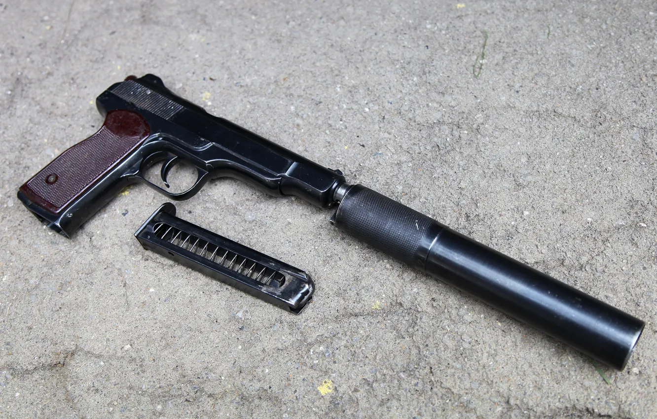 Photo wallpaper gun, clip, Automatic, silent, Stechkin, APB