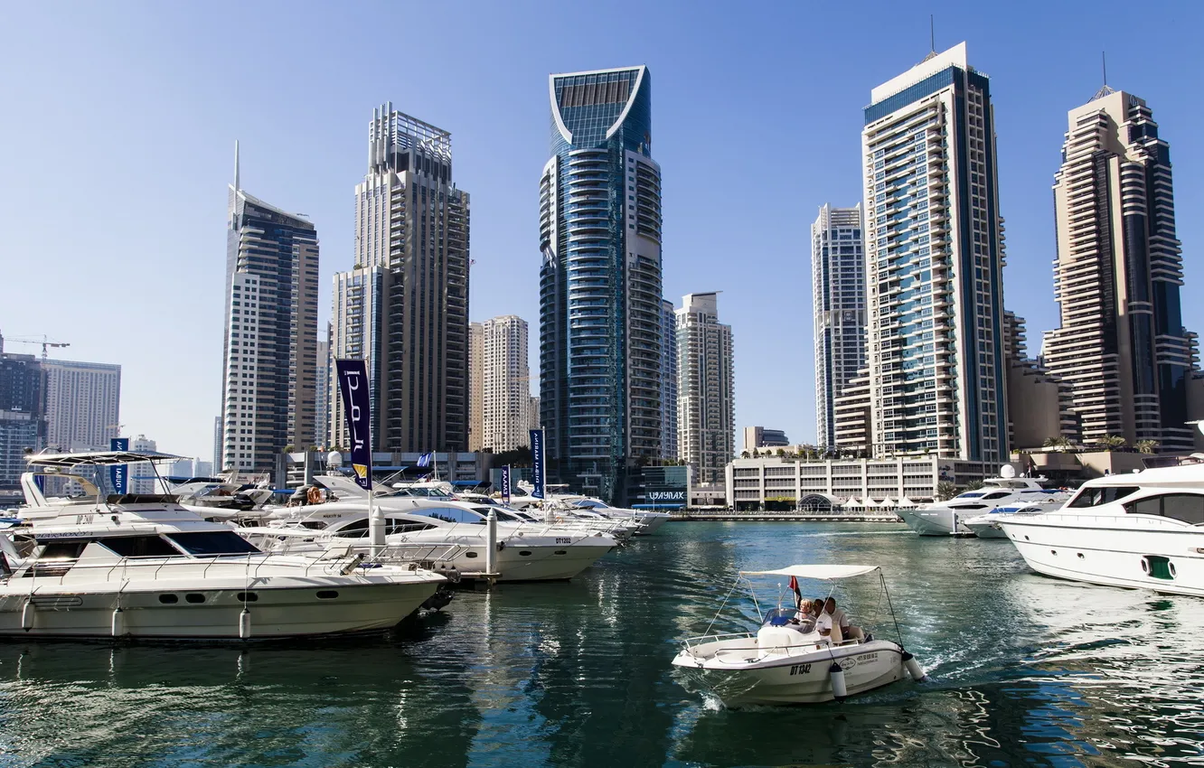 Photo wallpaper Dubai, United Arab Emirates, Wispy Marina