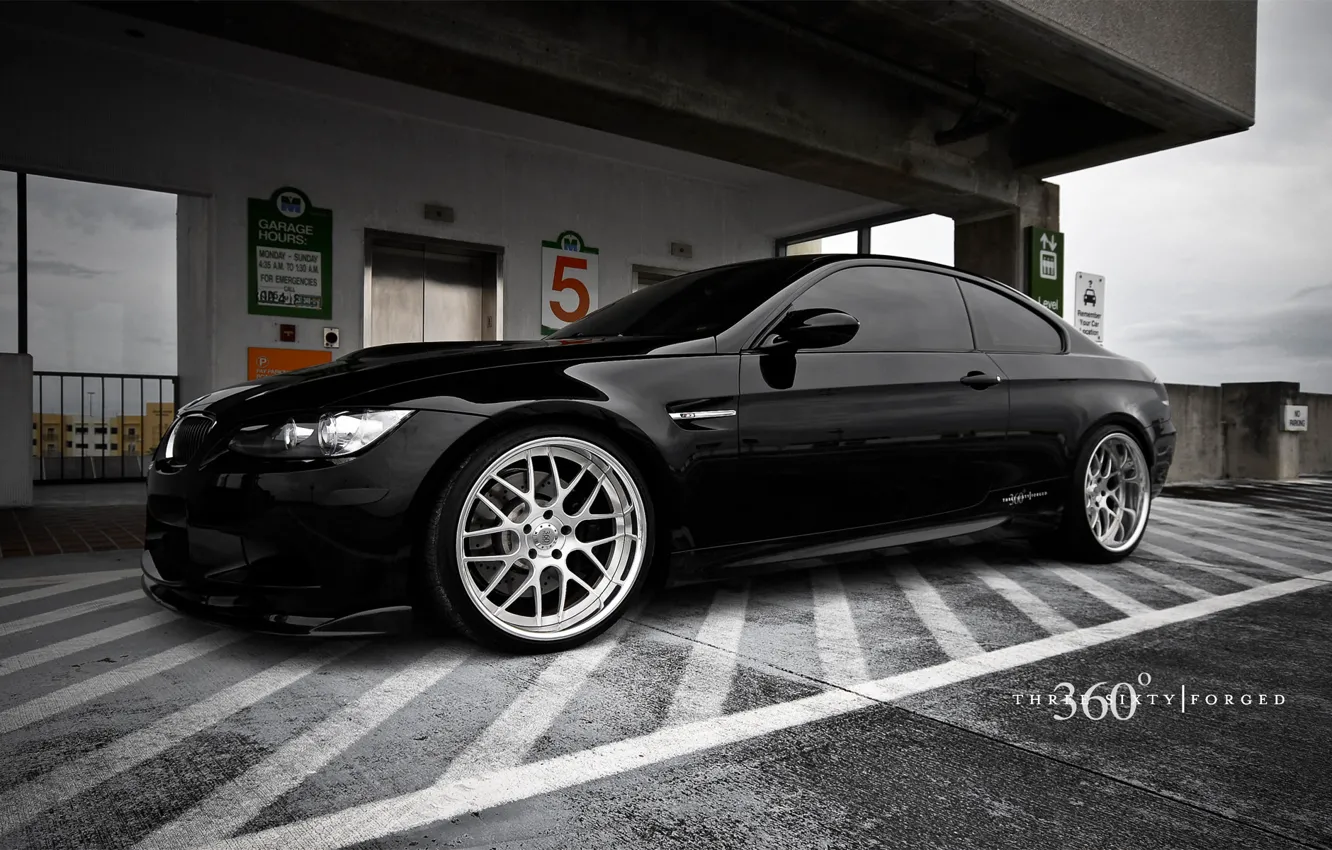 Photo wallpaper BMW, black, drives