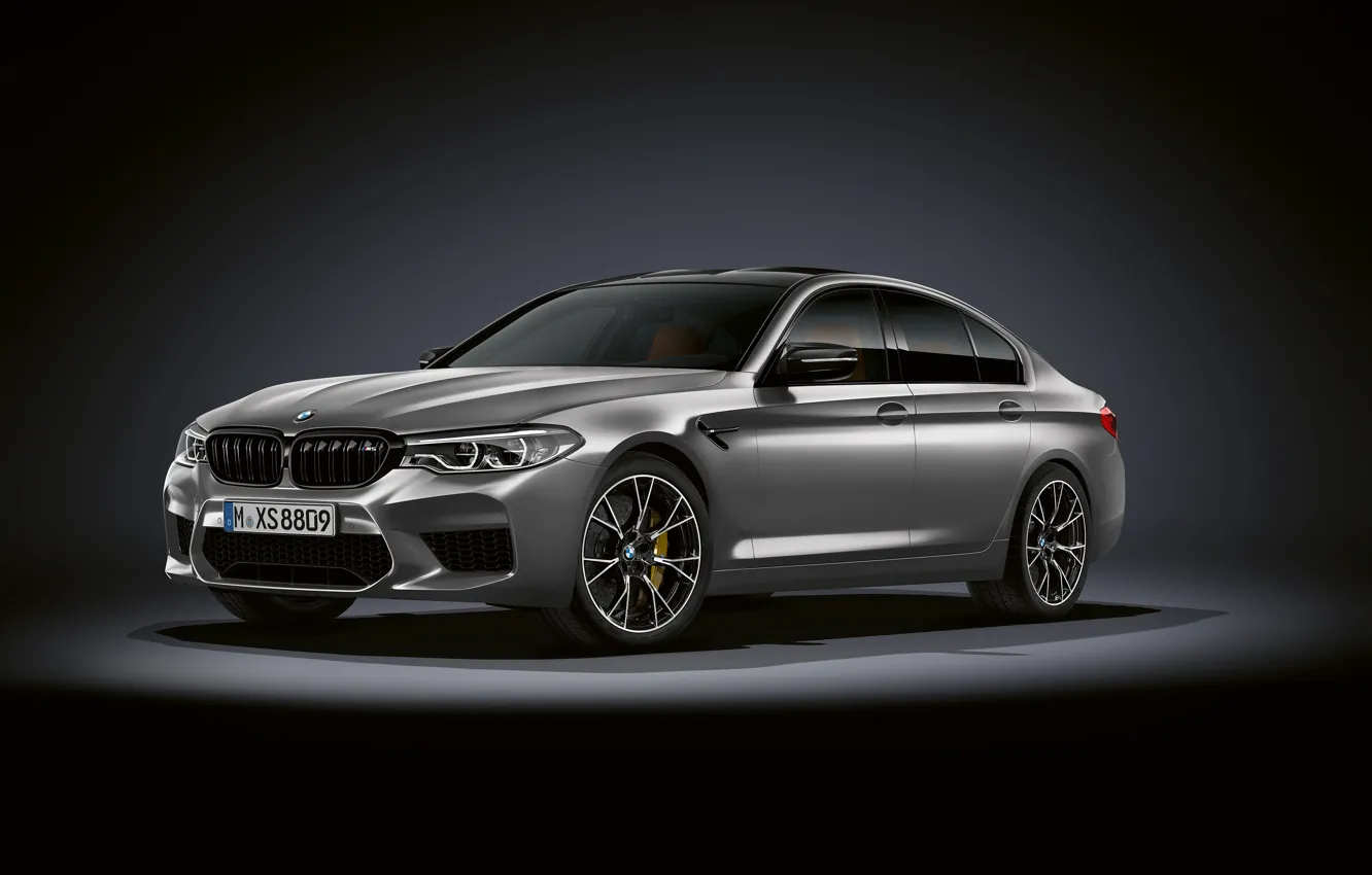 Photo wallpaper grey, background, BMW, sedan, dark, 4x4, 2018, 625 HP