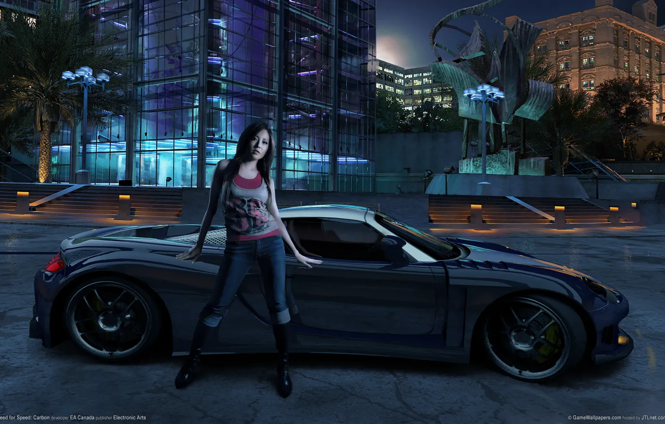 Photo wallpaper girl, the game, car, Carbon, Need for Speed