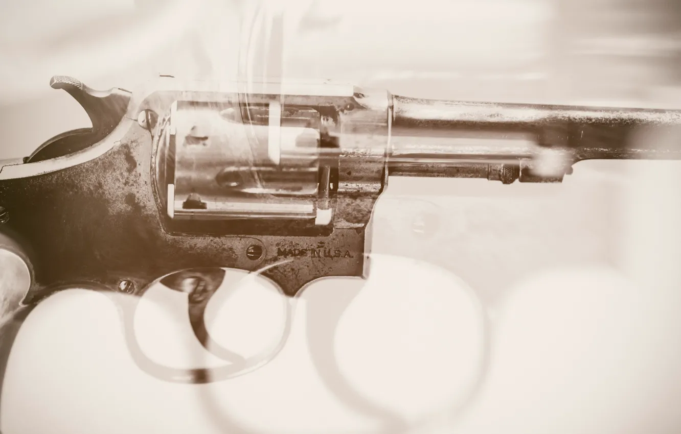 Photo wallpaper weapons, background, revolver
