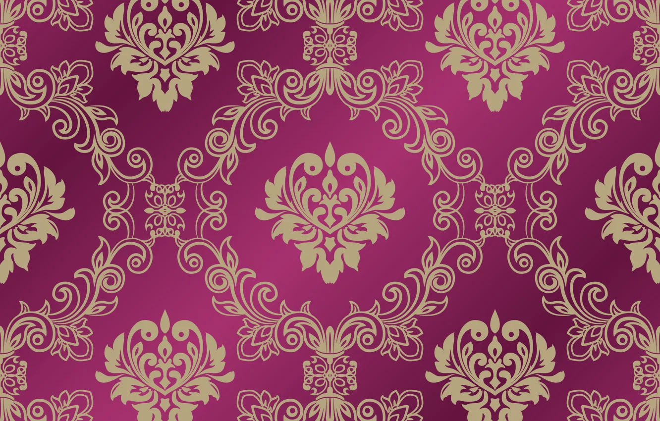 Photo wallpaper background, gold, ornament, pattern, raspberry, ornament, seamless