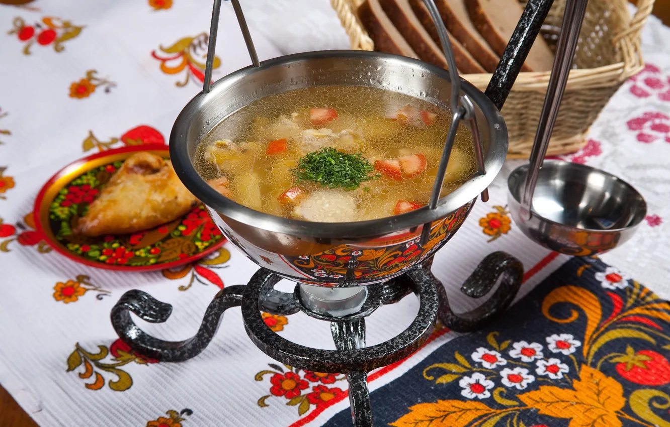 Photo wallpaper greens, soup, ears