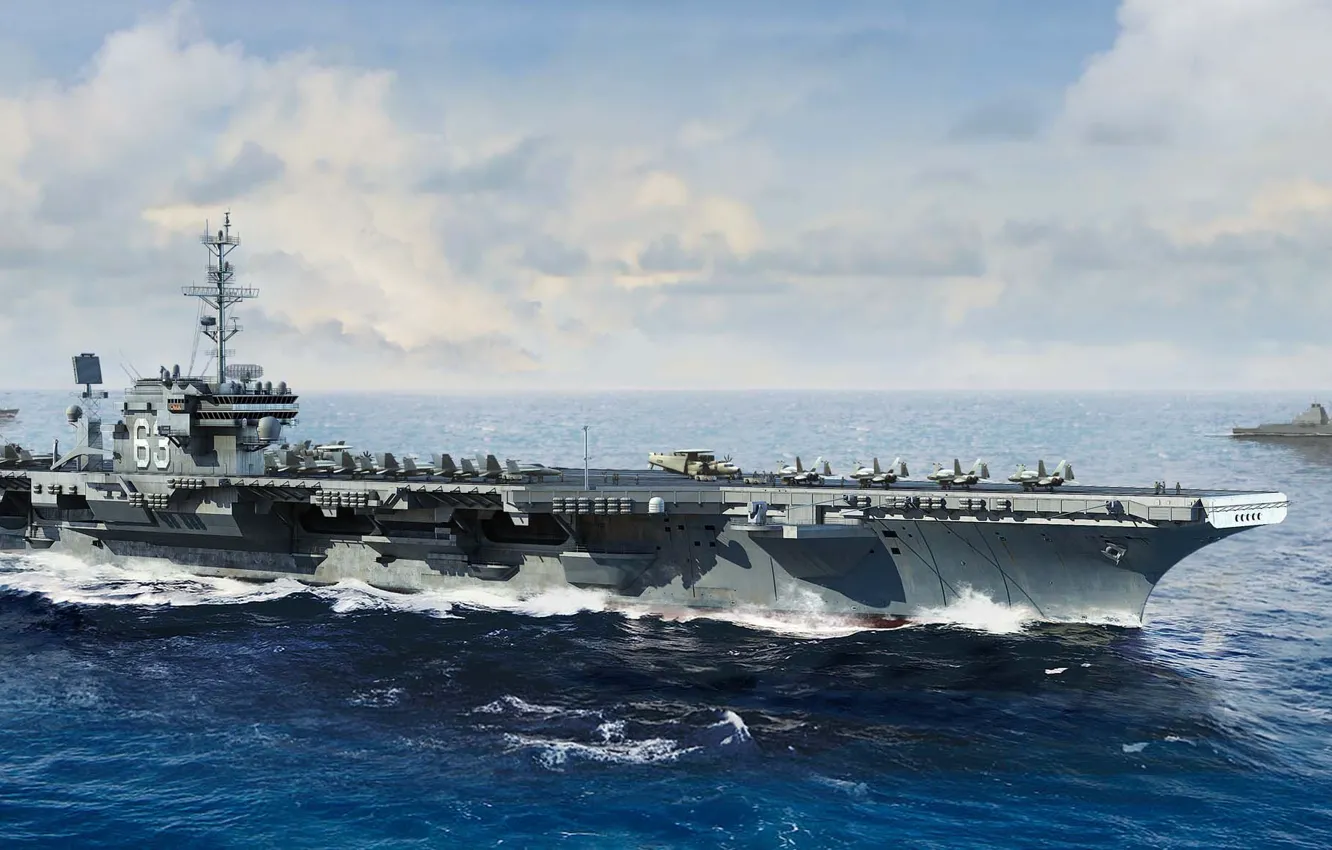 Photo wallpaper the carrier, USA, US NAVY, Li Lao, USS Kitty Hawk (CV-63)