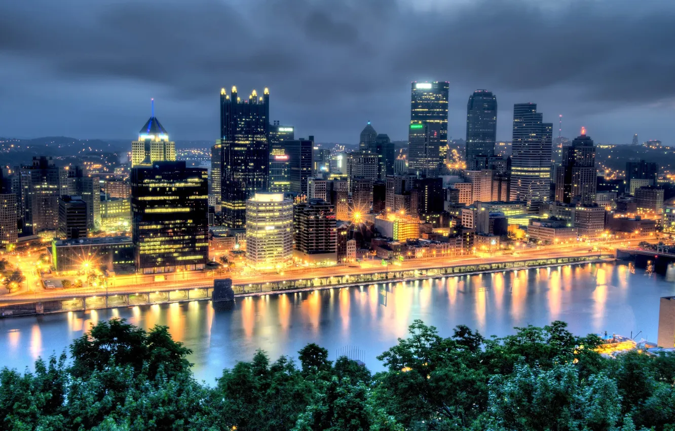 Photo wallpaper city, the city, USA, Pennsylvania, Pittsburgh
