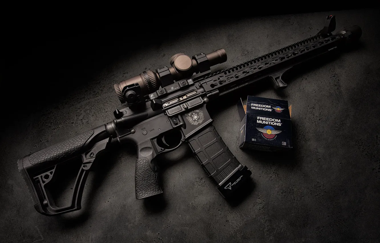 Photo wallpaper background, assault rifle, Daniel Defense