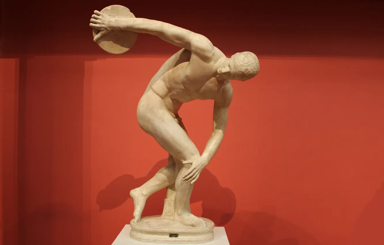 Photo wallpaper Moscow, statue, sculpture, Nude, drives, copy, the young man, The discus thrower