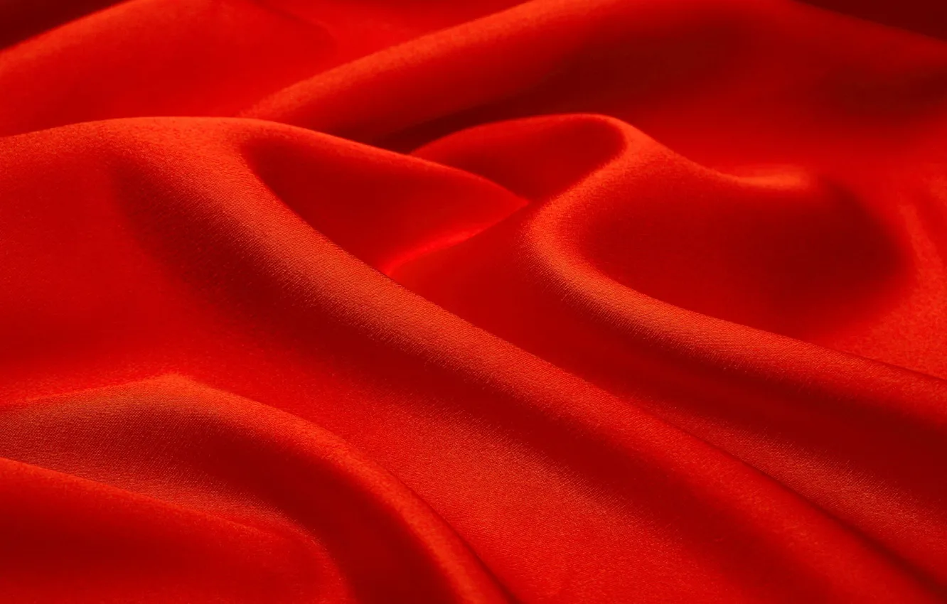 Photo wallpaper wave, background, texture, fabric, red, folds
